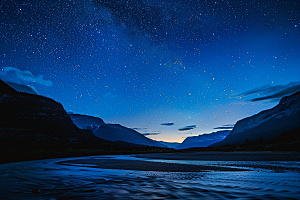 灿烂星空夜晚唯美素材