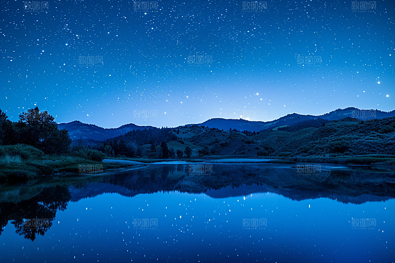 灿烂星空夜景星辰素材