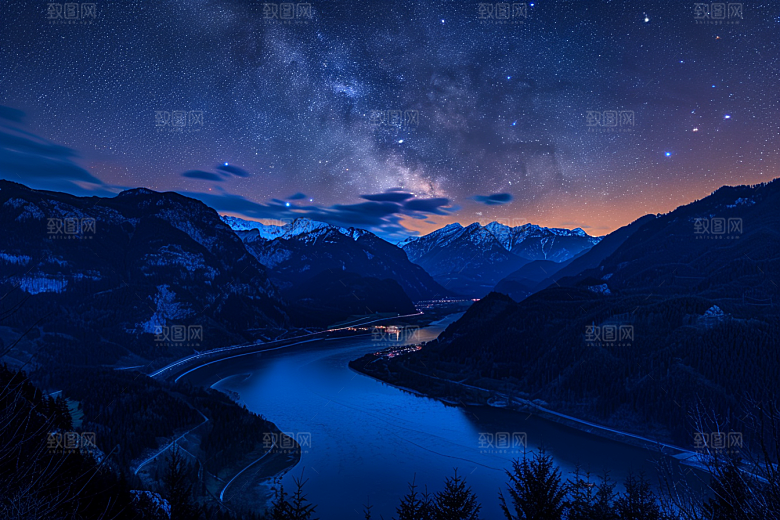 灿烂星空太阳系天空素材