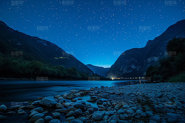 灿烂星空星辰夜景素材