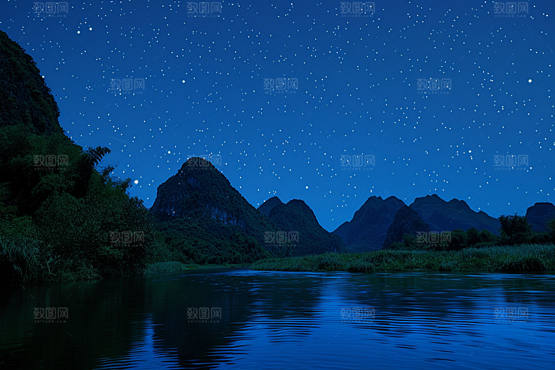 灿烂星空天空夜景素材