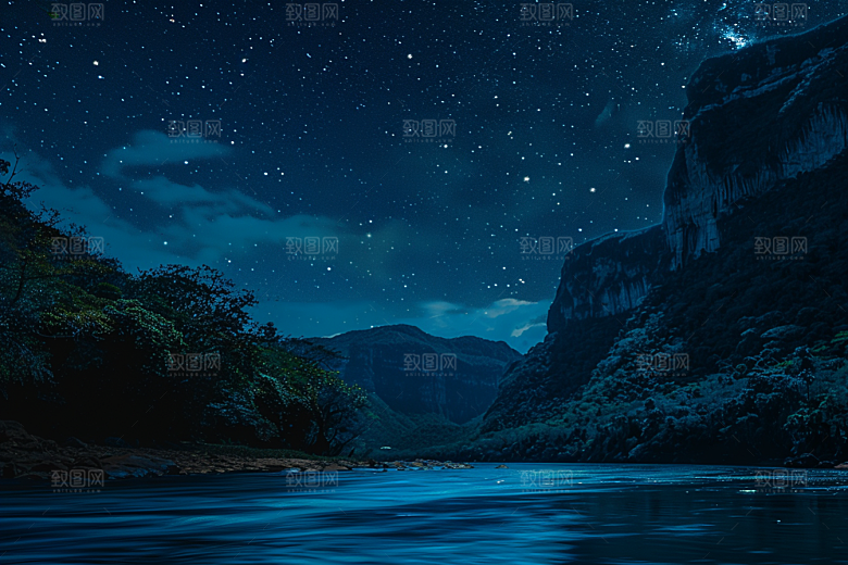 灿烂星空太阳系银河素材