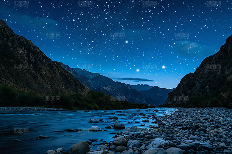 灿烂星空夜景星辰素材