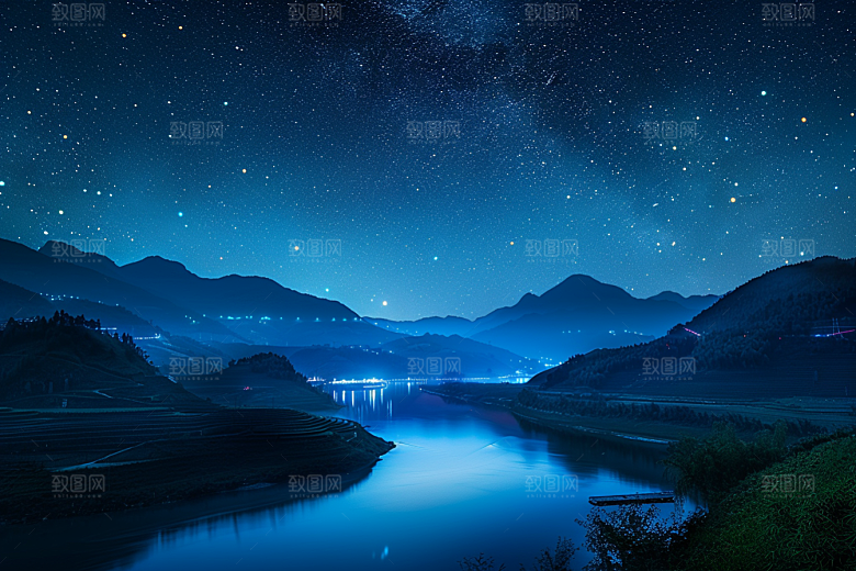 灿烂星空天空银河素材