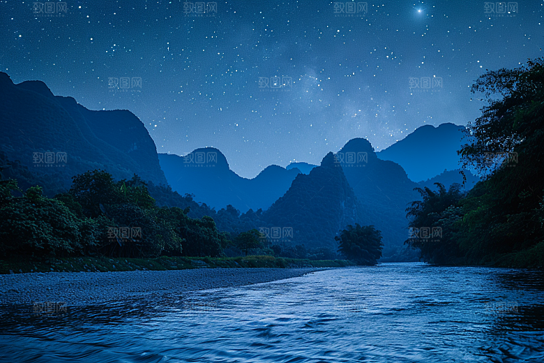 灿烂星空夜晚太阳系素材