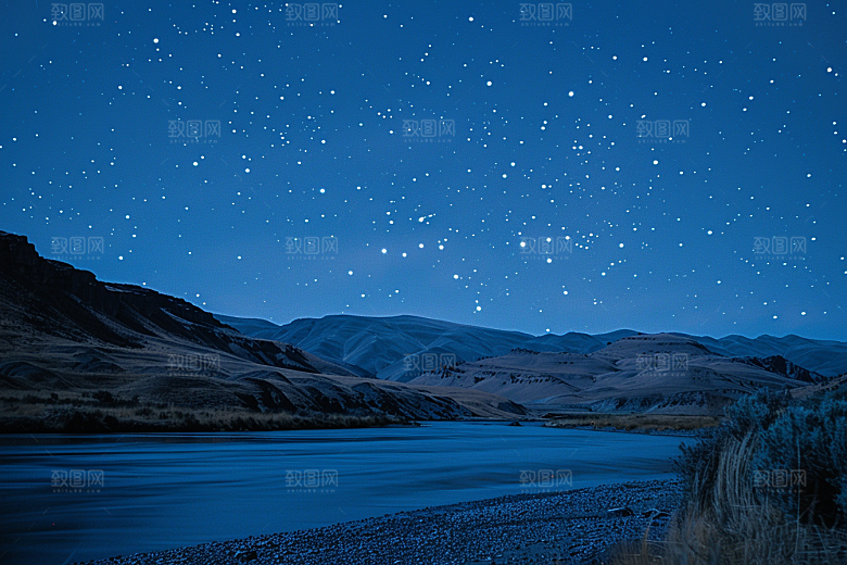 灿烂星空银河夜景素材