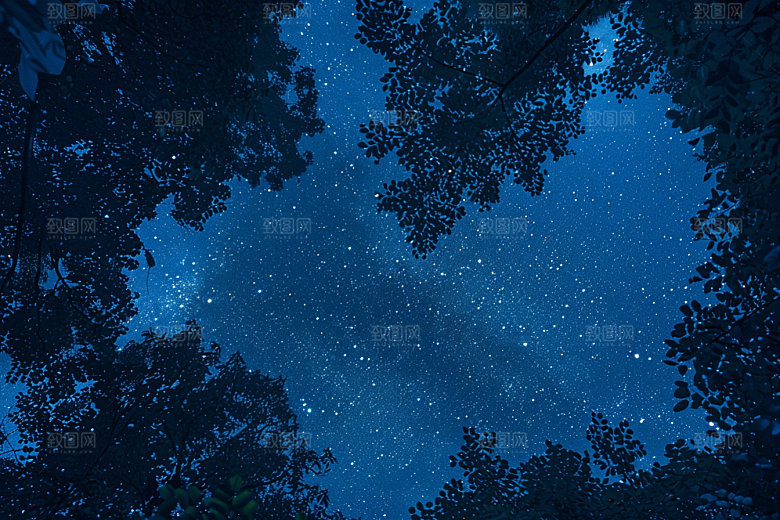 灿烂星空夜景星辰素材