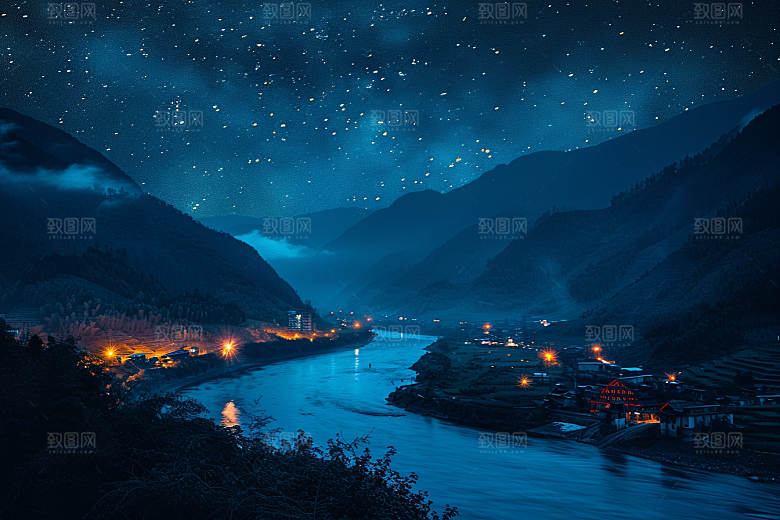 灿烂星空银河浪漫素材