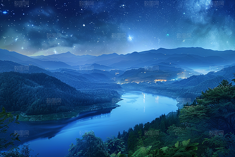 灿烂星空银河浪漫素材