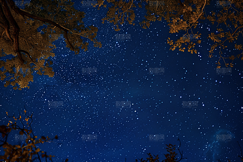灿烂星空夜晚唯美素材