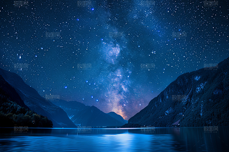 灿烂星空天空银河素材