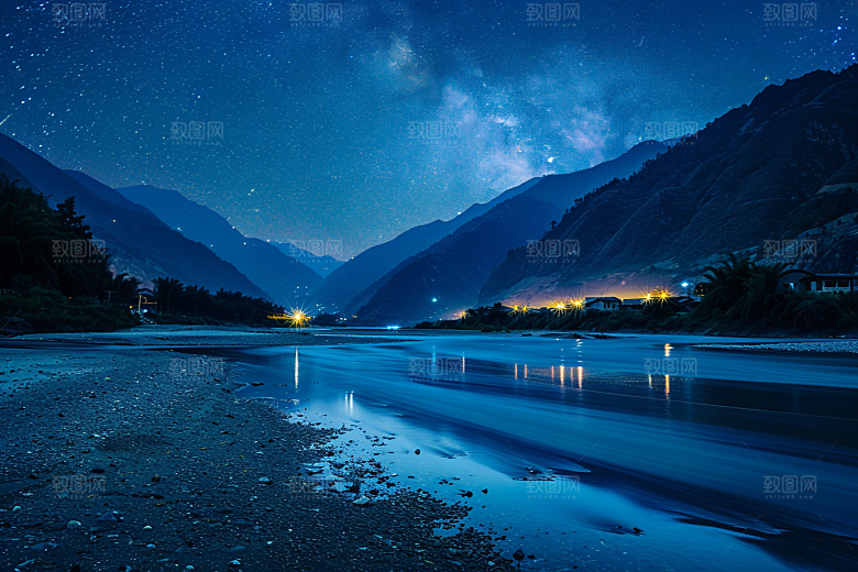 灿烂星空银河梦幻素材