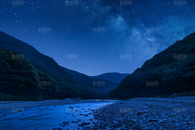 灿烂星空梦幻夜晚素材