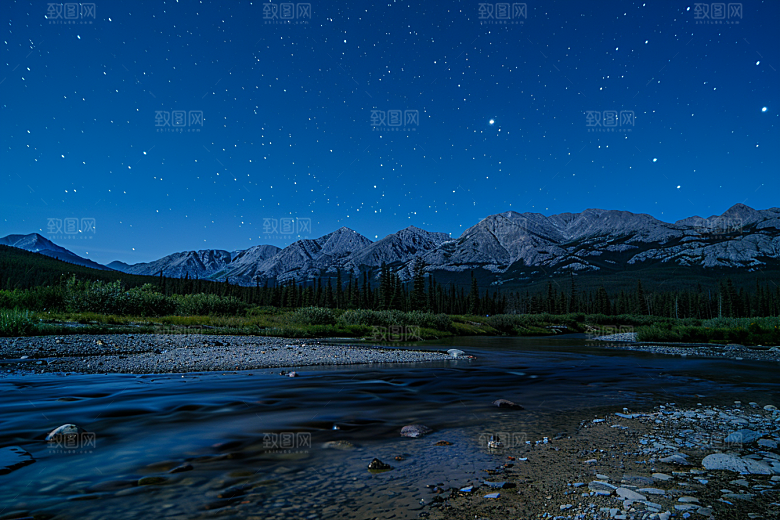 灿烂星空夜景浪漫素材