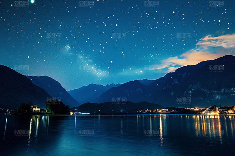 灿烂星空太阳系夜晚素材