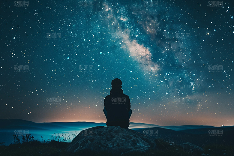 灿烂星空夜晚太阳系素材