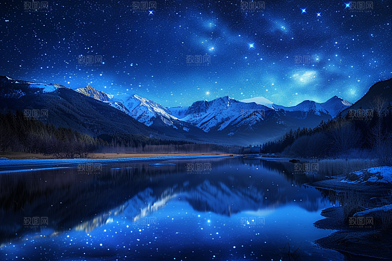 灿烂星空天空夜景素材