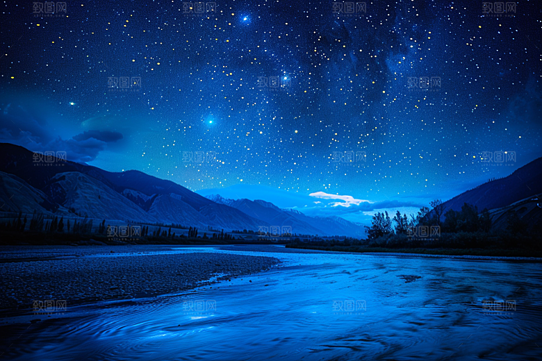 灿烂星空梦幻夜晚素材