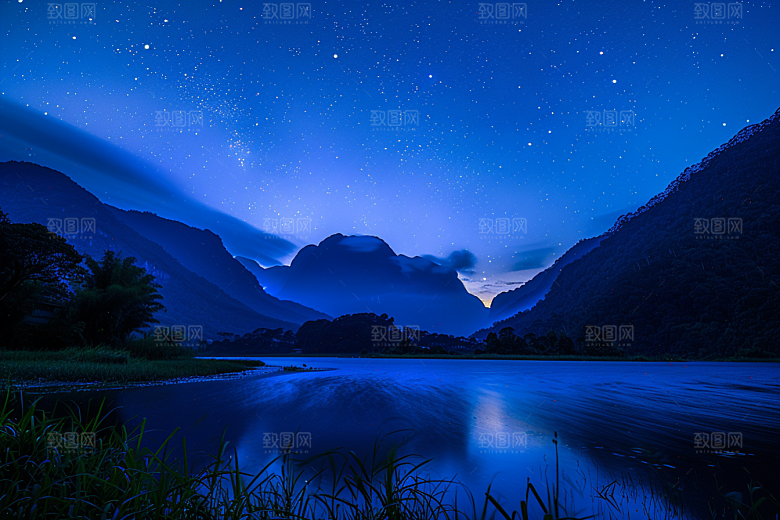 灿烂星空星辰夜景素材