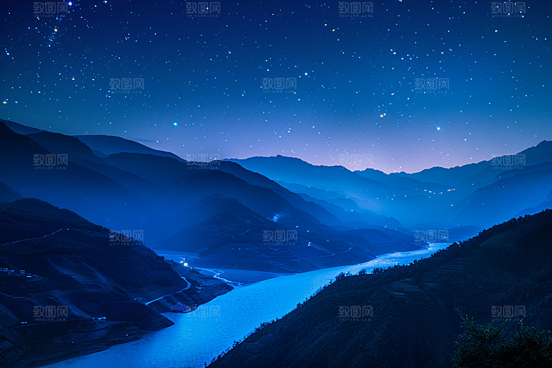 灿烂星空高清夜景素材