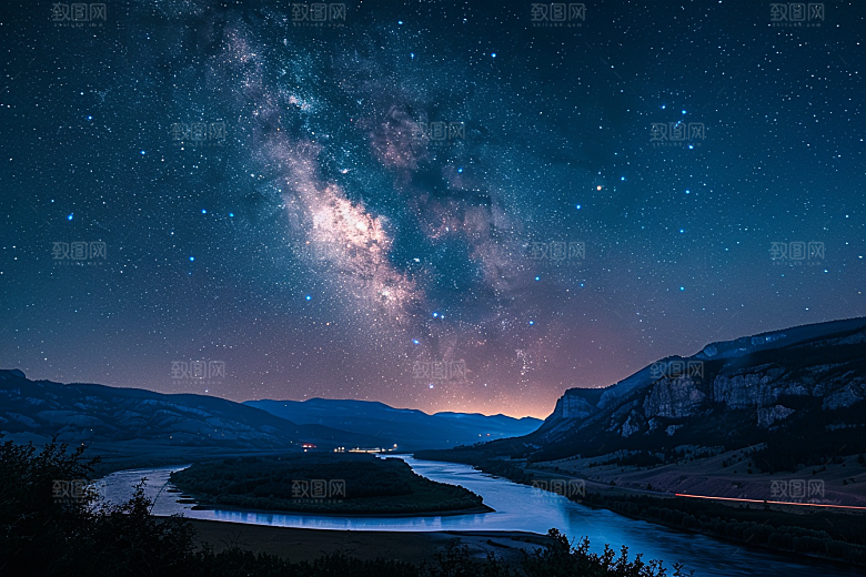 灿烂星空唯美太阳系素材