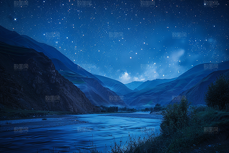 灿烂星空银河星辰素材