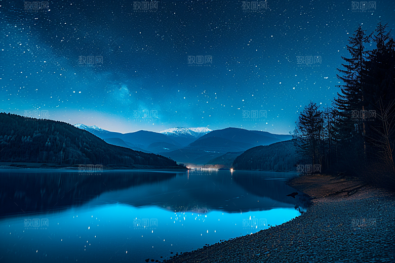 灿烂星空星辰夜景素材