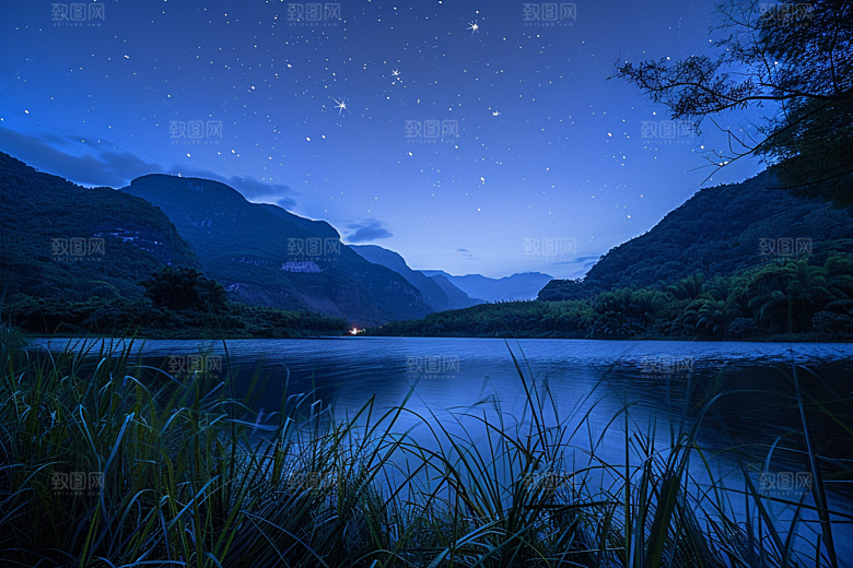 灿烂星空夜景太阳系素材