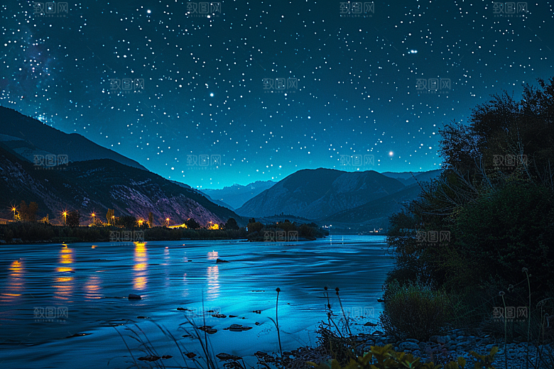 灿烂星空梦幻浪漫素材