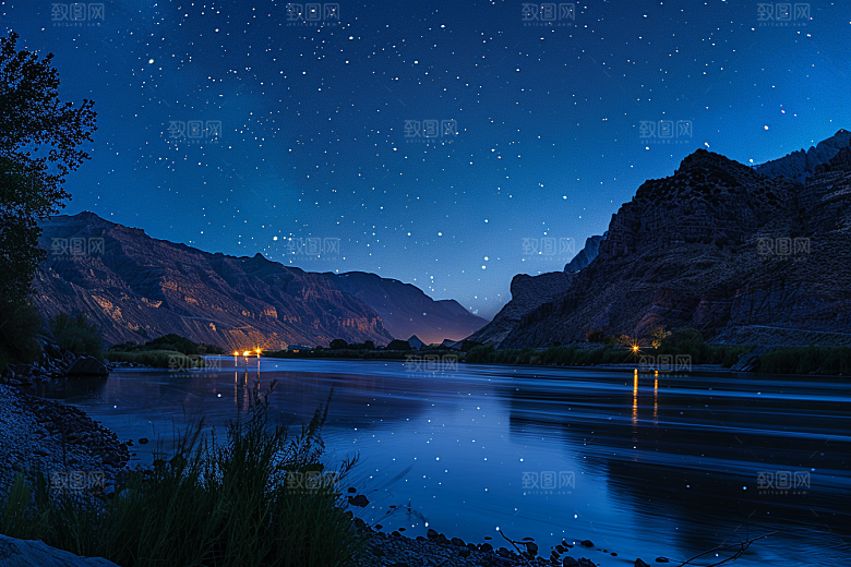 灿烂星空宇宙夜景素材