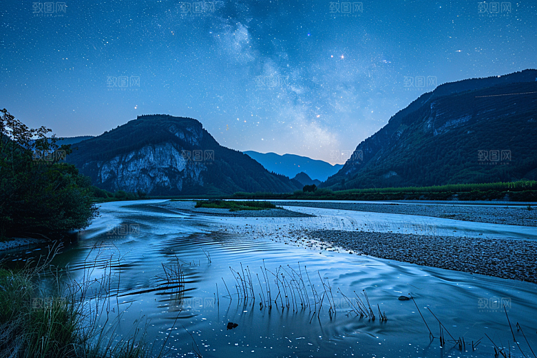 灿烂星空天空夜景素材