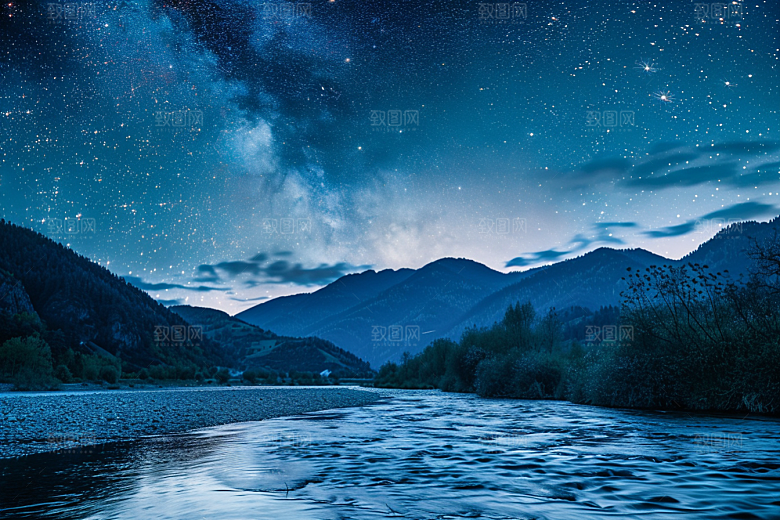 灿烂星空夜晚宇宙素材