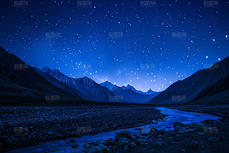 灿烂星空夜景梦幻素材