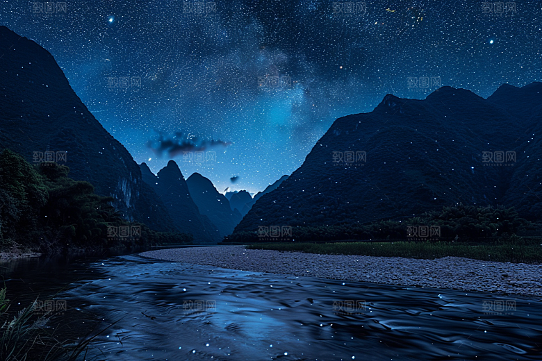 灿烂星空银河梦幻素材