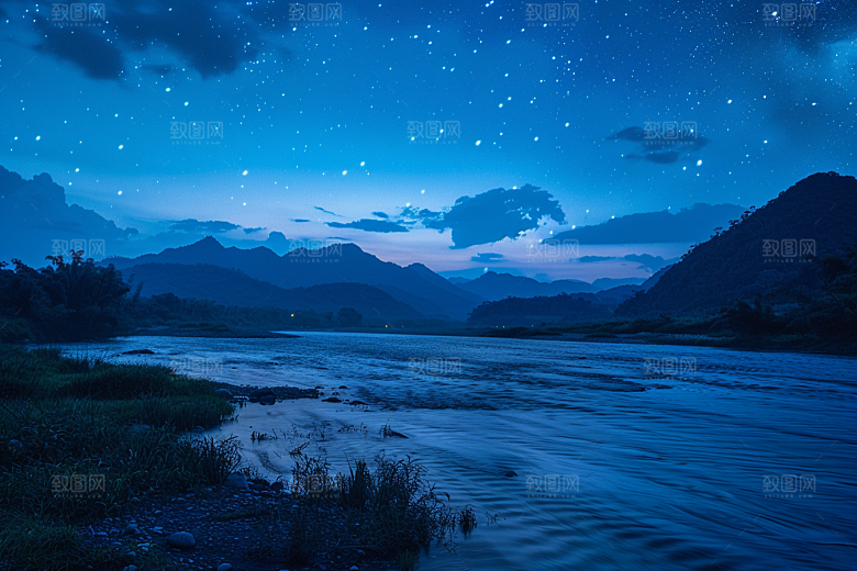 灿烂星空夜晚星辰素材