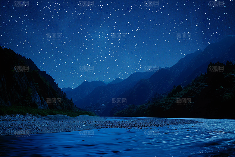灿烂星空梦幻夜晚素材