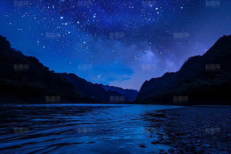 灿烂星空太阳系夜晚素材