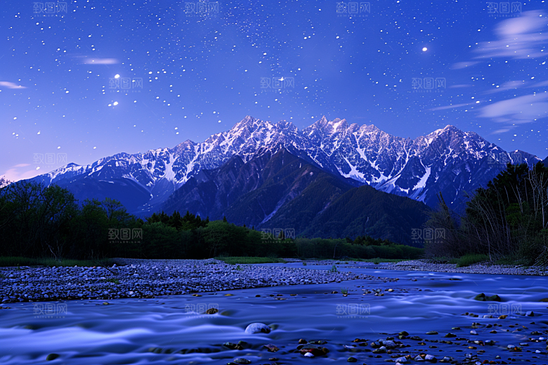 灿烂星空夜晚天空素材