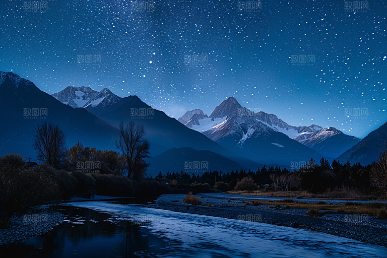 灿烂星空梦幻夜晚素材