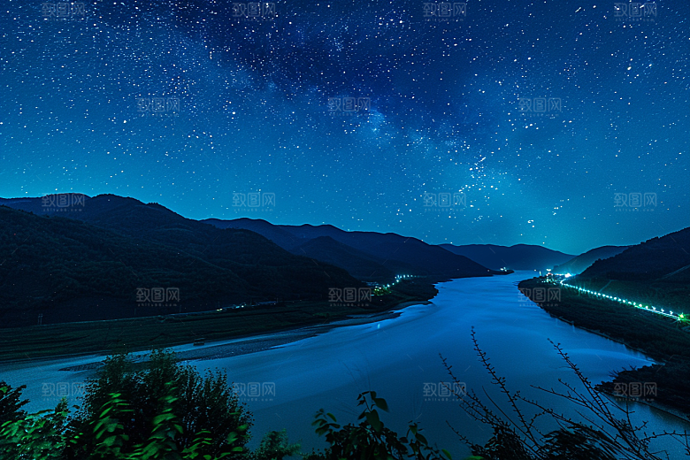 灿烂星空银河梦幻素材