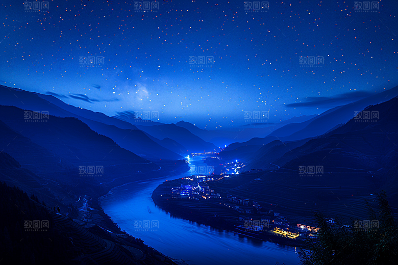 灿烂星空太阳系天空素材