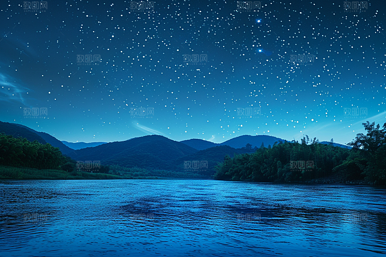 灿烂星空星辰夜景素材