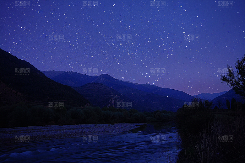 灿烂星空梦幻浪漫素材