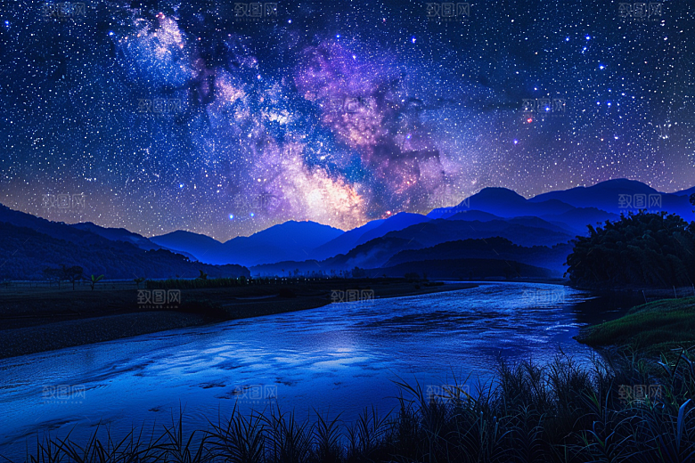 灿烂星空太阳系高清素材