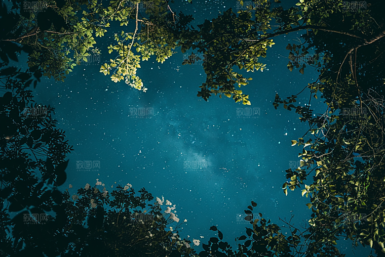 灿烂星空梦幻夜景素材