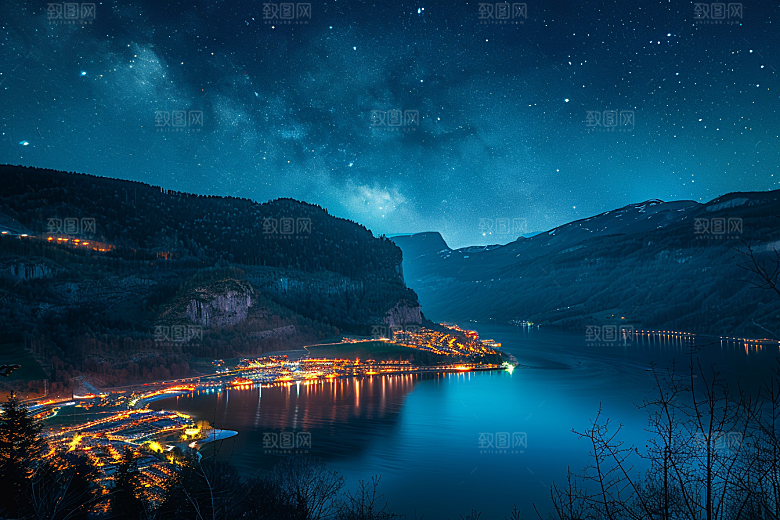 灿烂星空太阳系银河素材