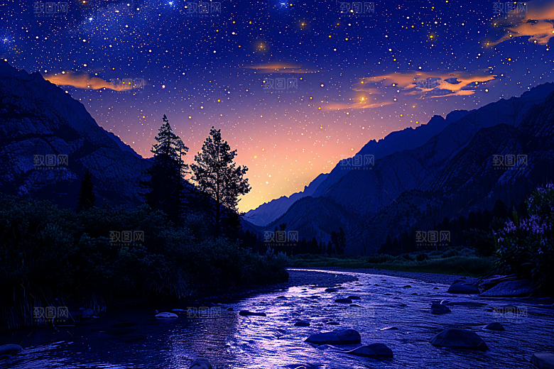 灿烂星空浪漫银河素材