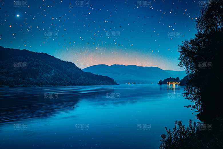 灿烂星空夜景宇宙素材