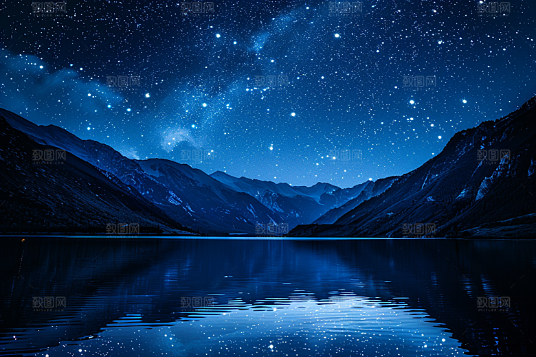 灿烂星空银河天空素材