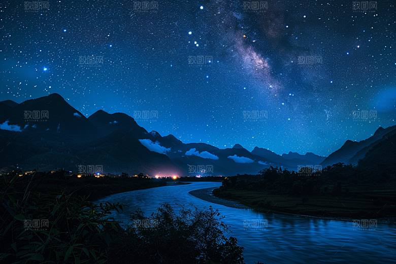 灿烂星空梦幻太阳系素材